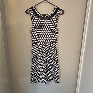 Textured Navy Blue and White Beehive Dress - XS